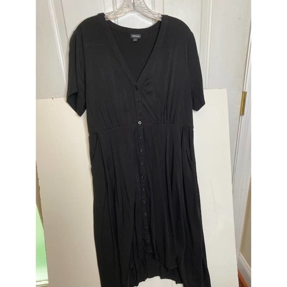 Torrid Black Front Button Hi-Lo Dress Sz 1 (1X) Short Sleeve - Picture 5 of 6